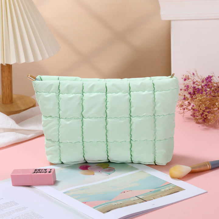 Puffer cosmetic bag small toiletry zipper bag