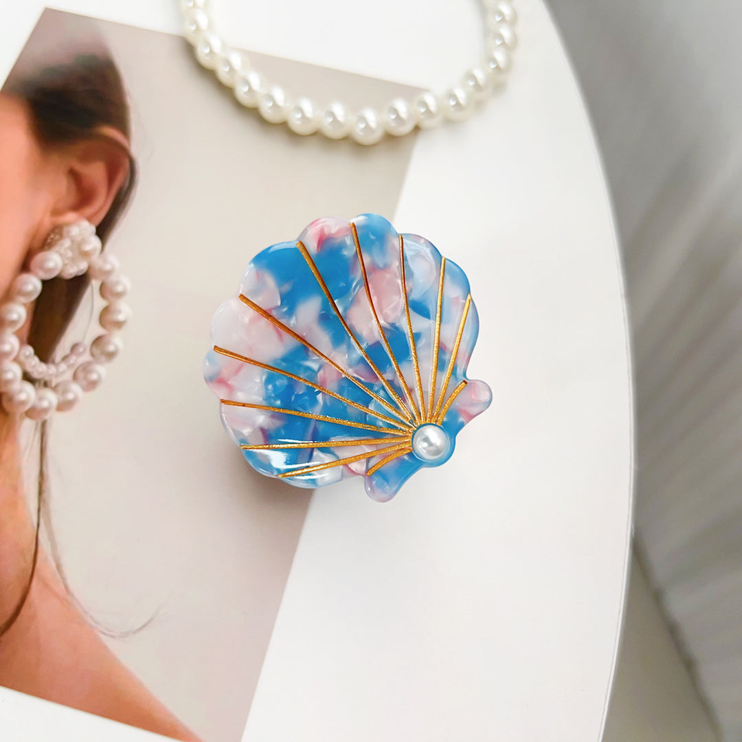 Summer Seaside Pearl Shell Acetate Hair claw clips