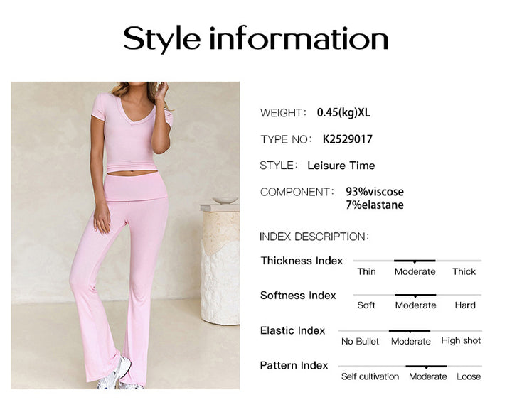 Summer sportswear for women short-sleeved T-shirt&pants 2pcs set