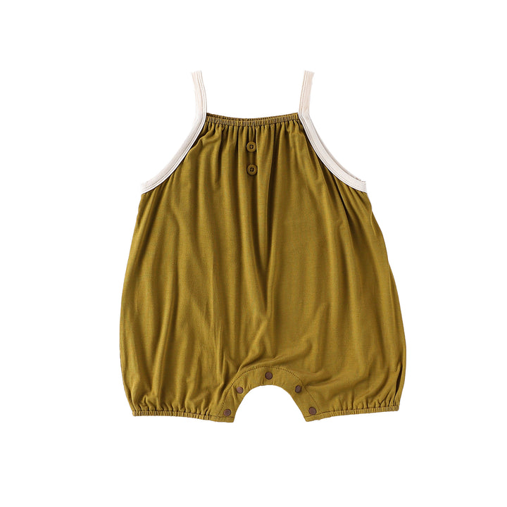 Summer baby solid color sling romper newborn clothes