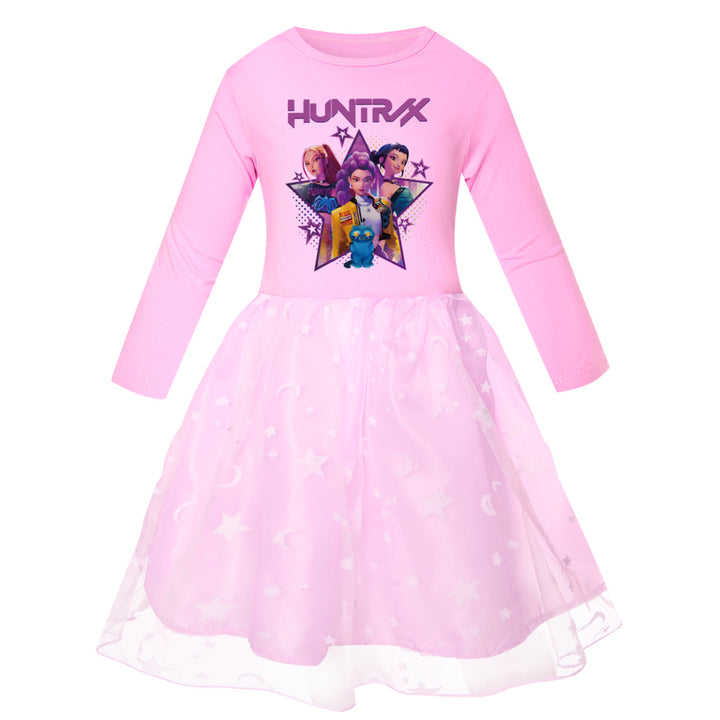 KDH K-pop inspired long sleeve tulle dress for girls