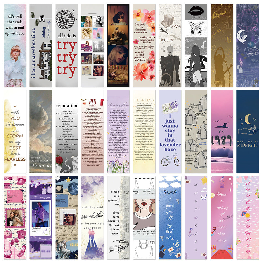 30pcs Taylor Swift inspired paper bookmarks DIY decoration cards