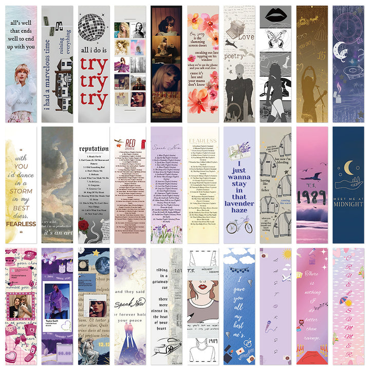 30pcs Taylor Swift inspired paper bookmarks DIY decoration cards