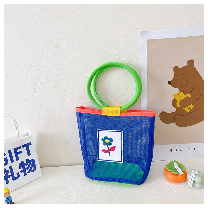 Children's flower hollow mesh beach bag