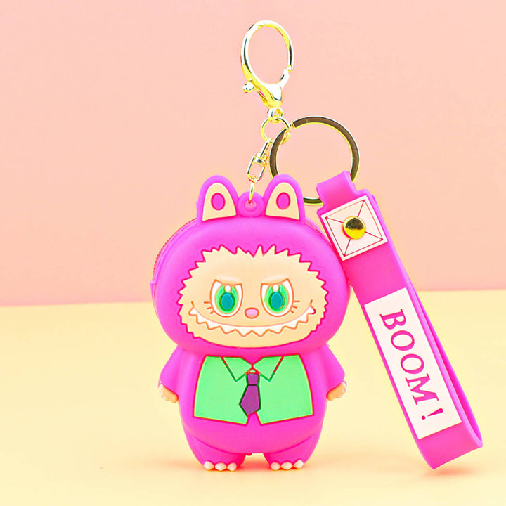 Children's silicone labubu coin purse key chain pendant gift