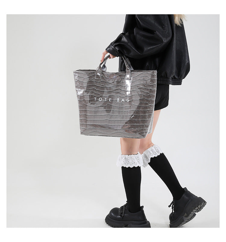 Large capacity simple trendy tote bag for women