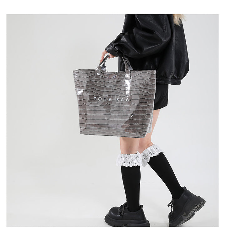 Large capacity simple trendy tote bag for women