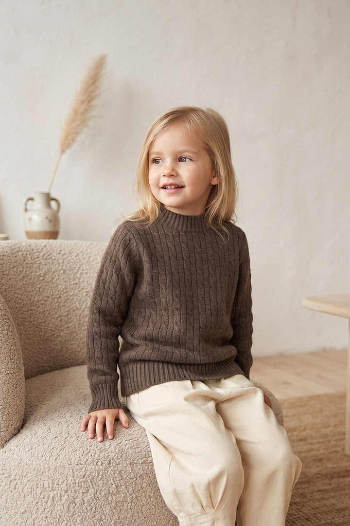 Children's Cable-Knit Soft Sweater Long-Sleeve Sweater for Boys and Girls