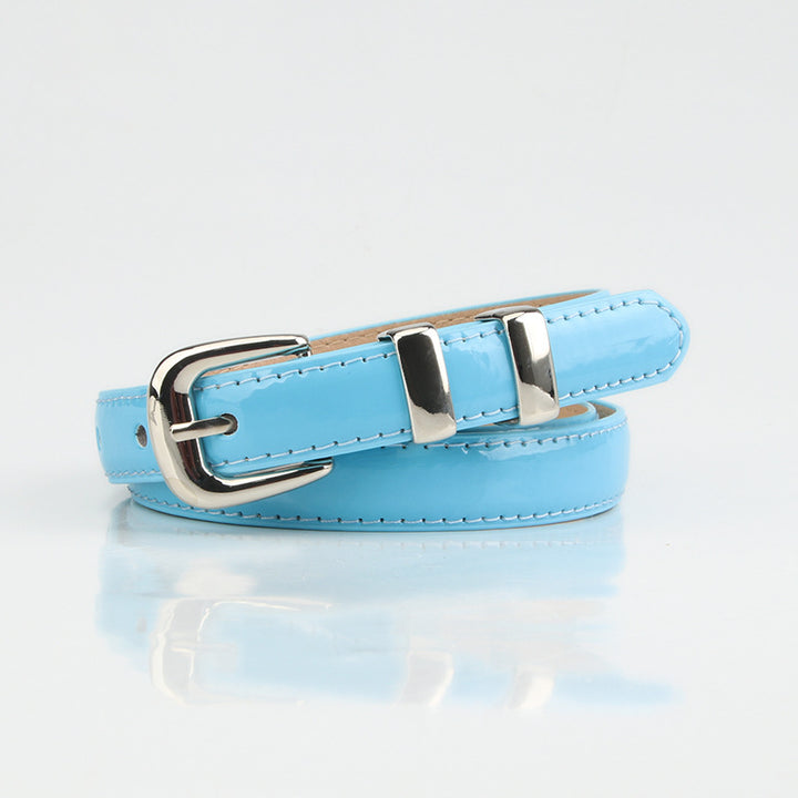 Summer dopamine color women's glossy thin belt