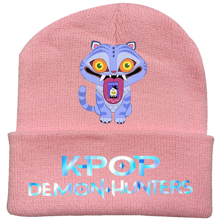 Kpop Demon Hunters knitted beanie hat-pink
