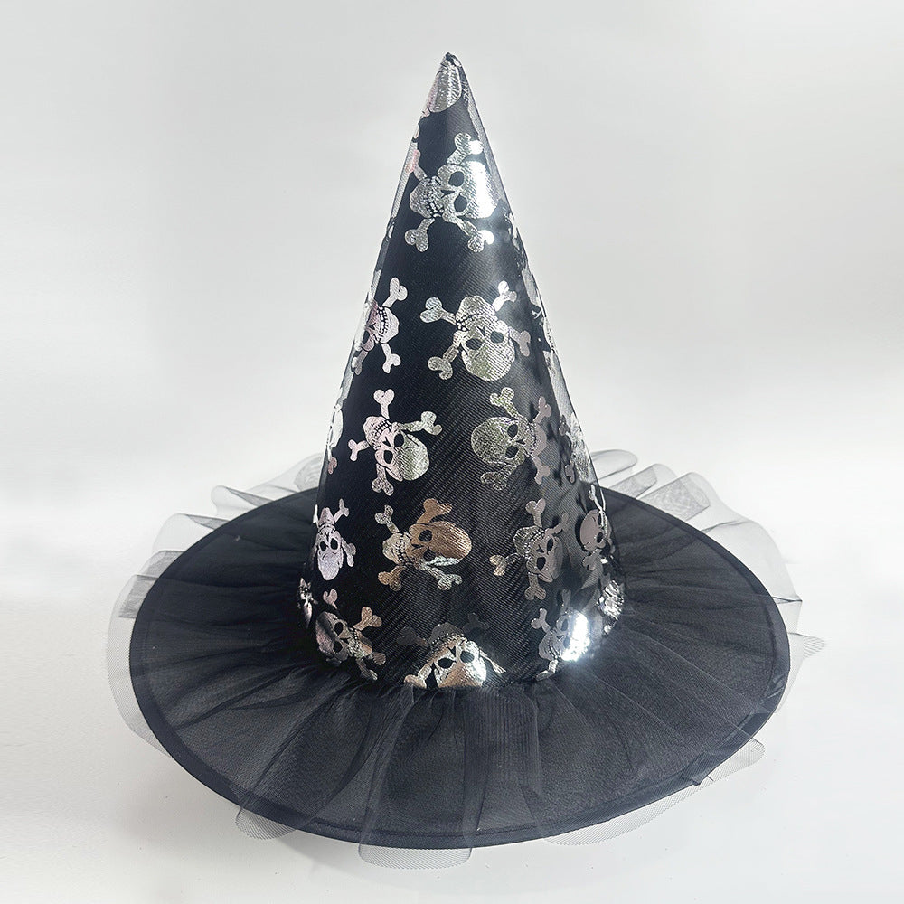 Halloween Glitter Mesh Witch Hat Party dress hat