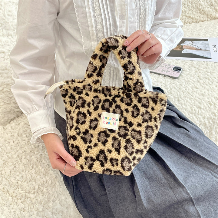 Plush furry small handbag for winter