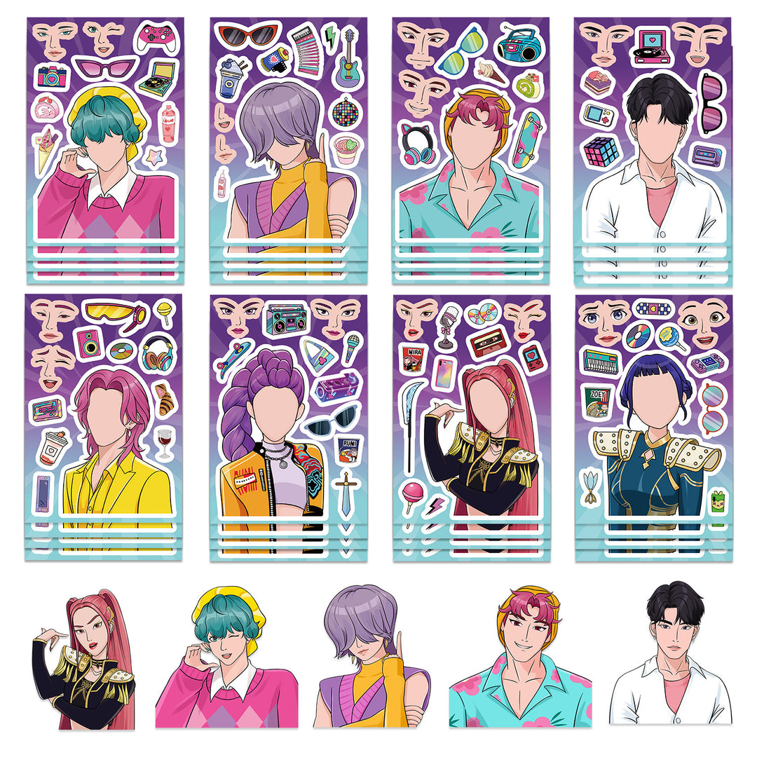KDH K-pop inspired DIY Puzzle Sticker Make a face Sticker-8sheets