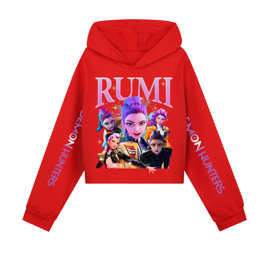 KDH K-pop inspired Rumi cropped hooded sweatshirt
