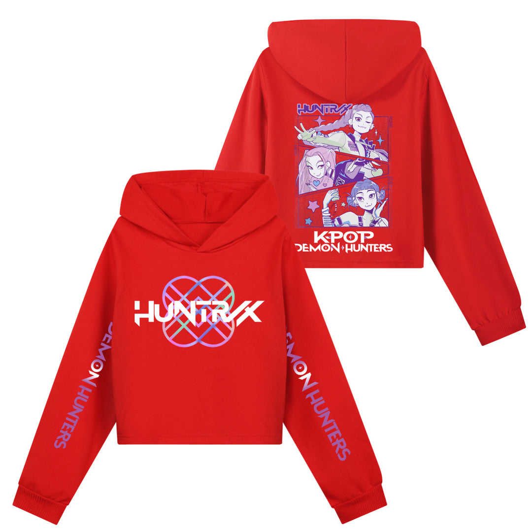 KDH K-pop inspired cropped hooded sweatshirt
