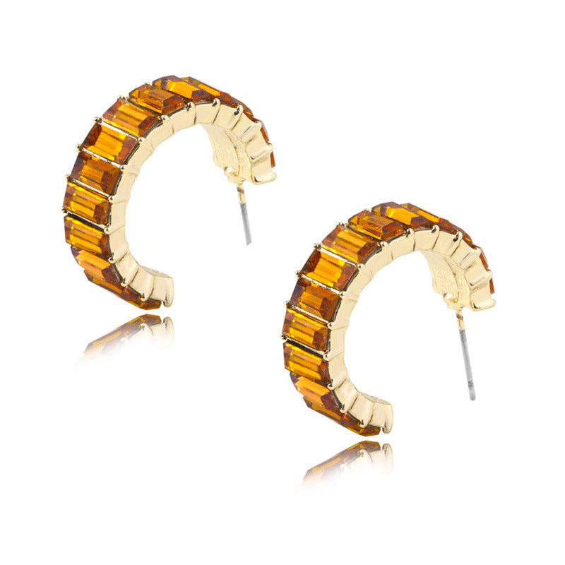 Multicolor crystal Hoops earrings