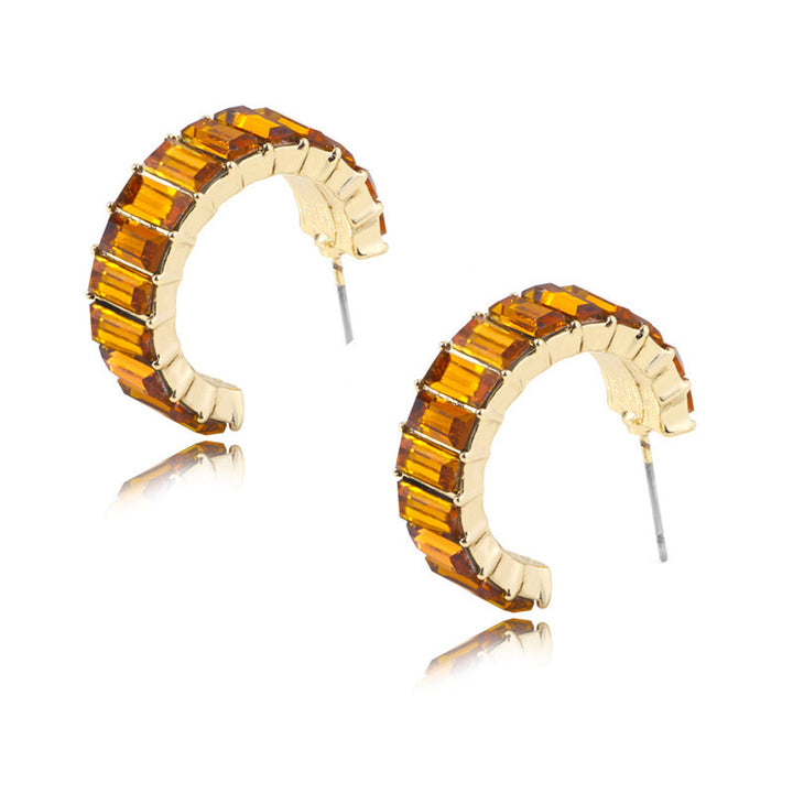 Multicolor crystal Hoops earrings