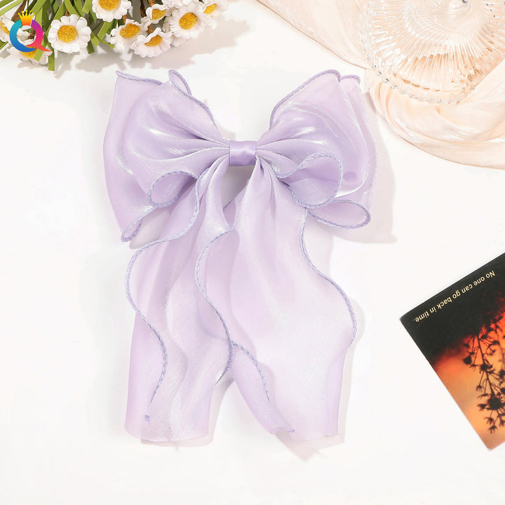 Pearlescent Mesh Hairbow Fairy Ribbon Bow Hair clip