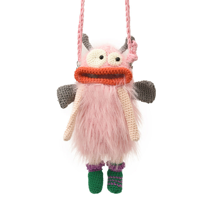 Crochet Big Mouth Elf crossbody Bag Handmade Mini Purse