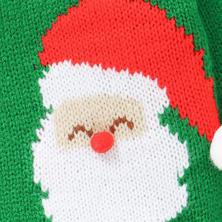 Christmas Santa Claus jacquard knitted sweater cardigan