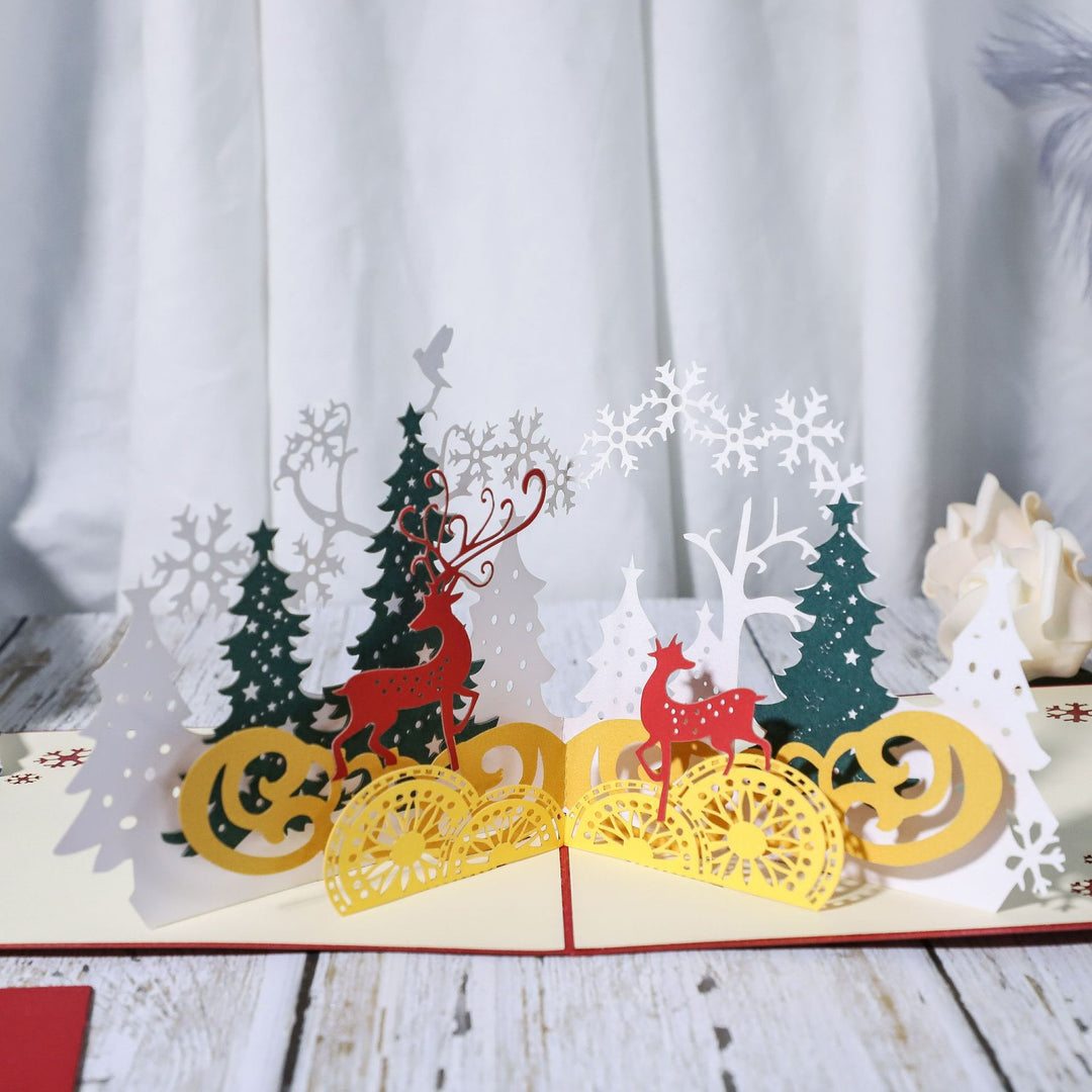 3D Christmas Holiday Greeting Cards Christmas Gift Card