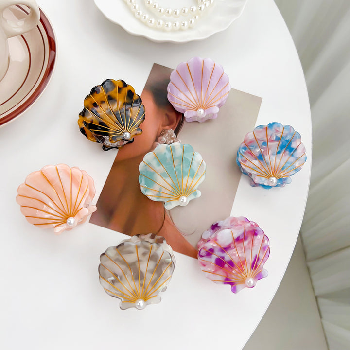 Summer Seaside Pearl Shell Acetate Hair claw clips