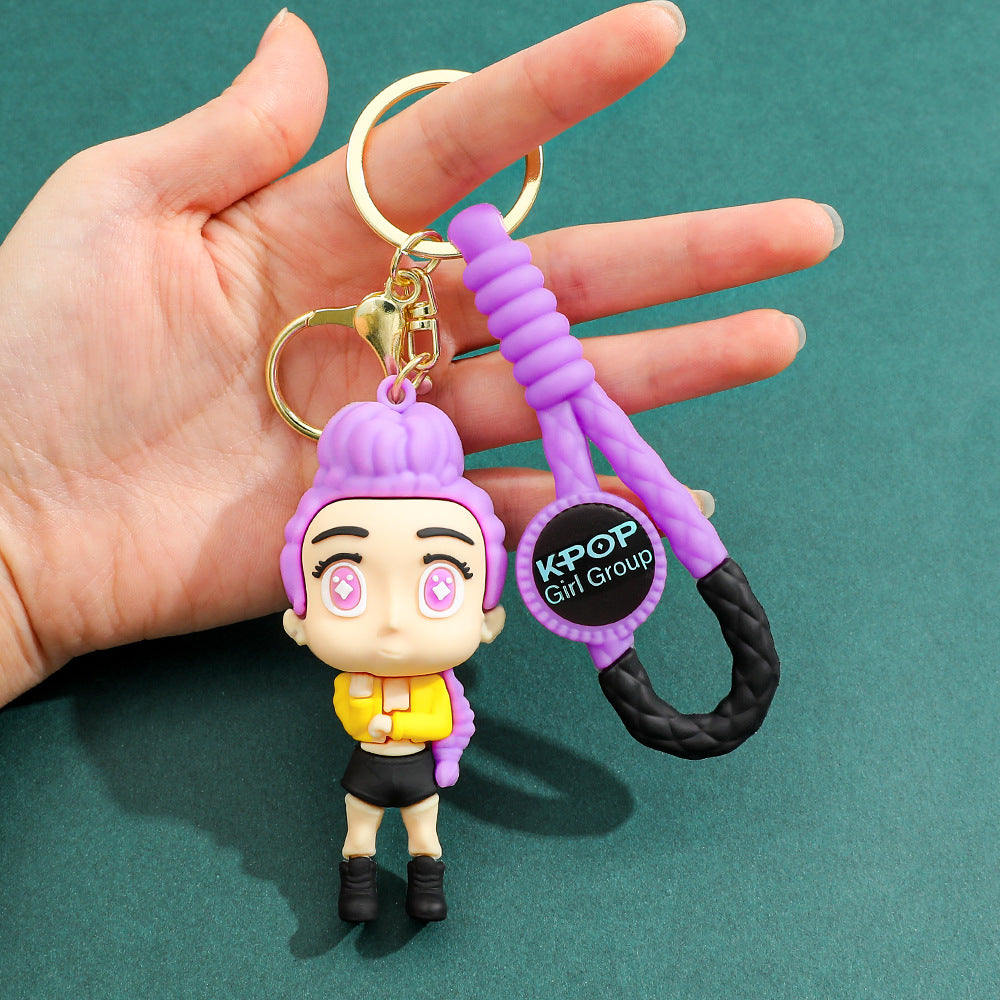 KDH K-pop inspired cartoon character silicone keychain