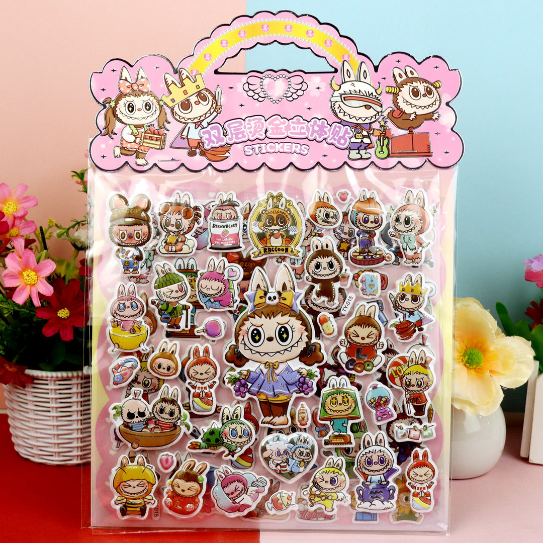 3D LABUBU bubble stickers cute labubu stickers