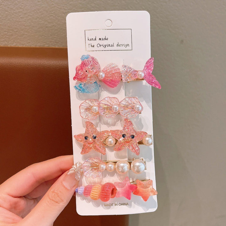Ocean Princess Mermaid Starfish Hair clip 5pcs set for Girls