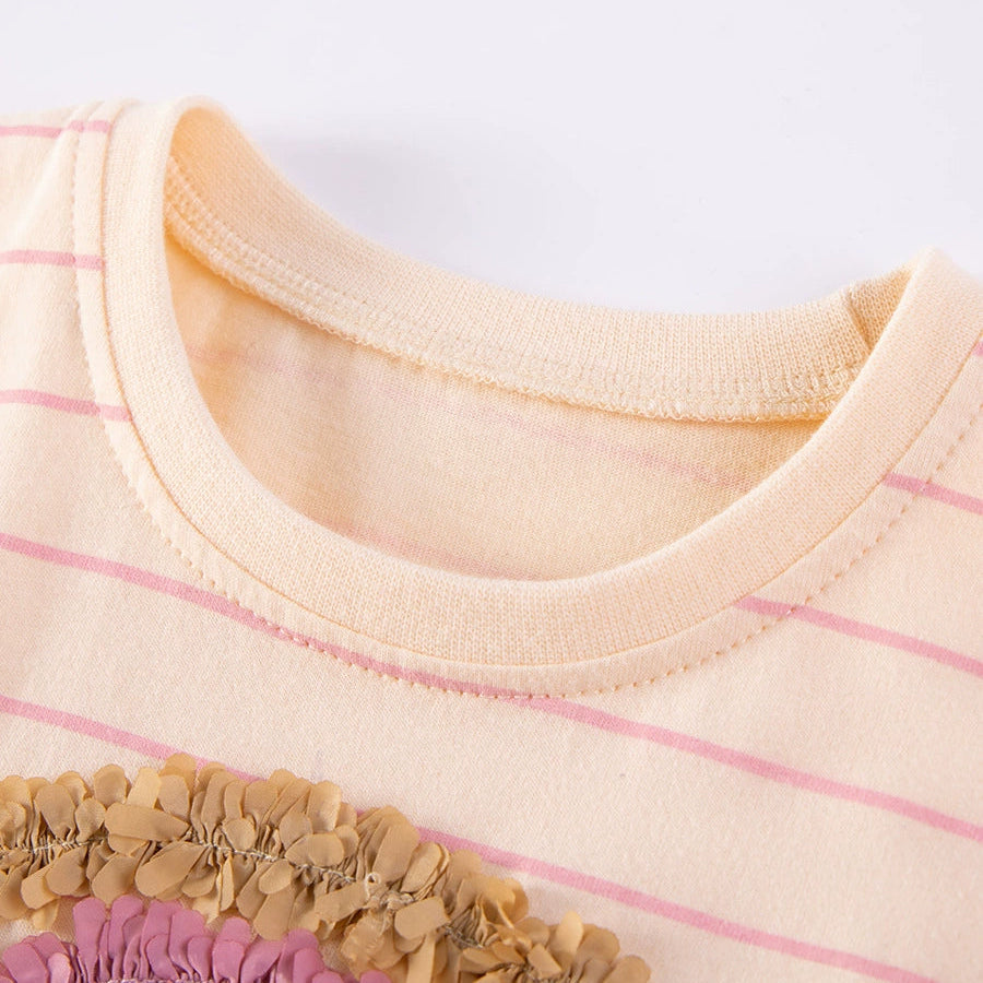 Girls Rainbow striped tee&tulle skirt set
