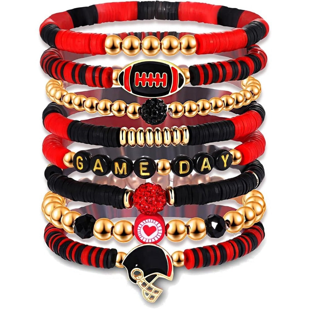 Football Game Day multi-layer beaded bracelets