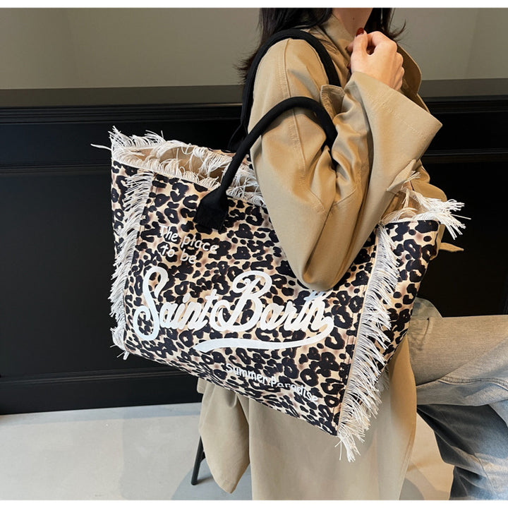 Tassel large-capacity beach handbag shoulder bag