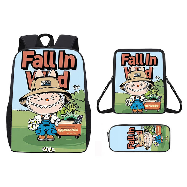 Labubu school bag 3PCS set backpack pencil case