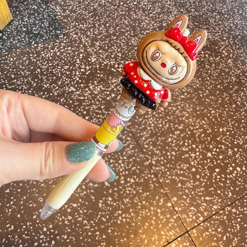 Cartoon dress-up labubu ballpoint pen -black ink