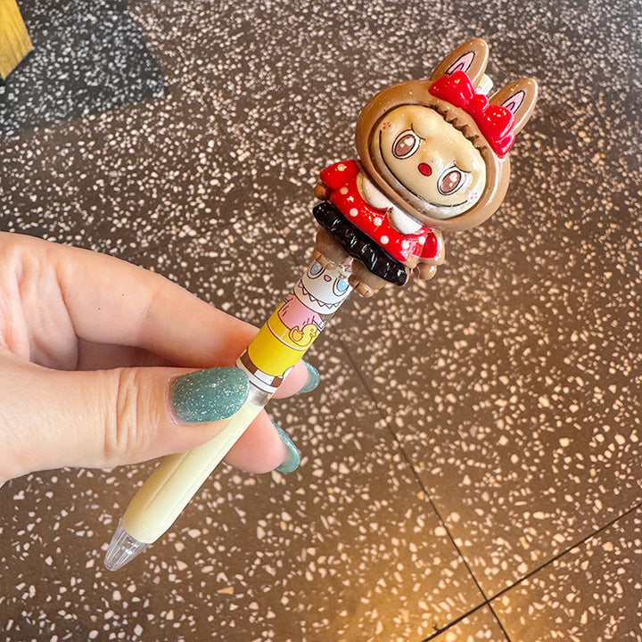 Cartoon dress-up labubu ballpoint pen -black ink