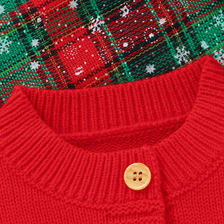 Christmas tree jacquard cute bow knitted sweater