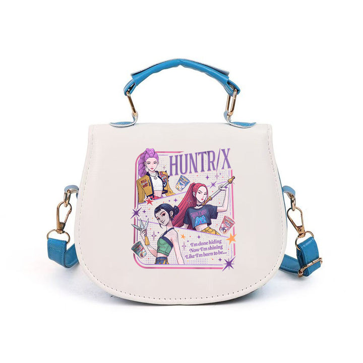 Kpop Demon Hunter small PU handbag shoulder bag-blue