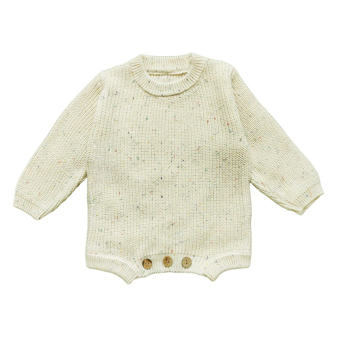 Personalized Hand-Embroidered Knit Baby Romper