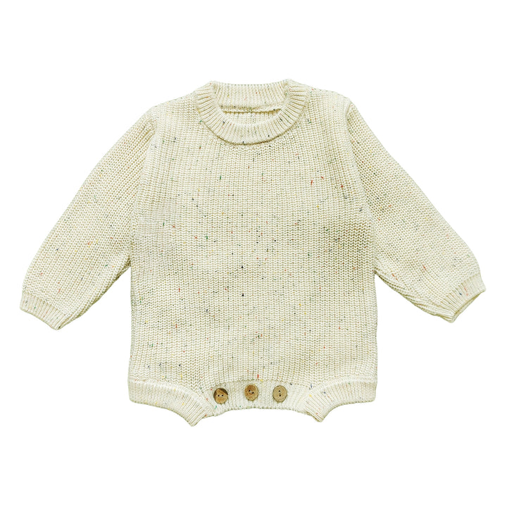 Personalized Hand-Embroidered Knit Baby Romper