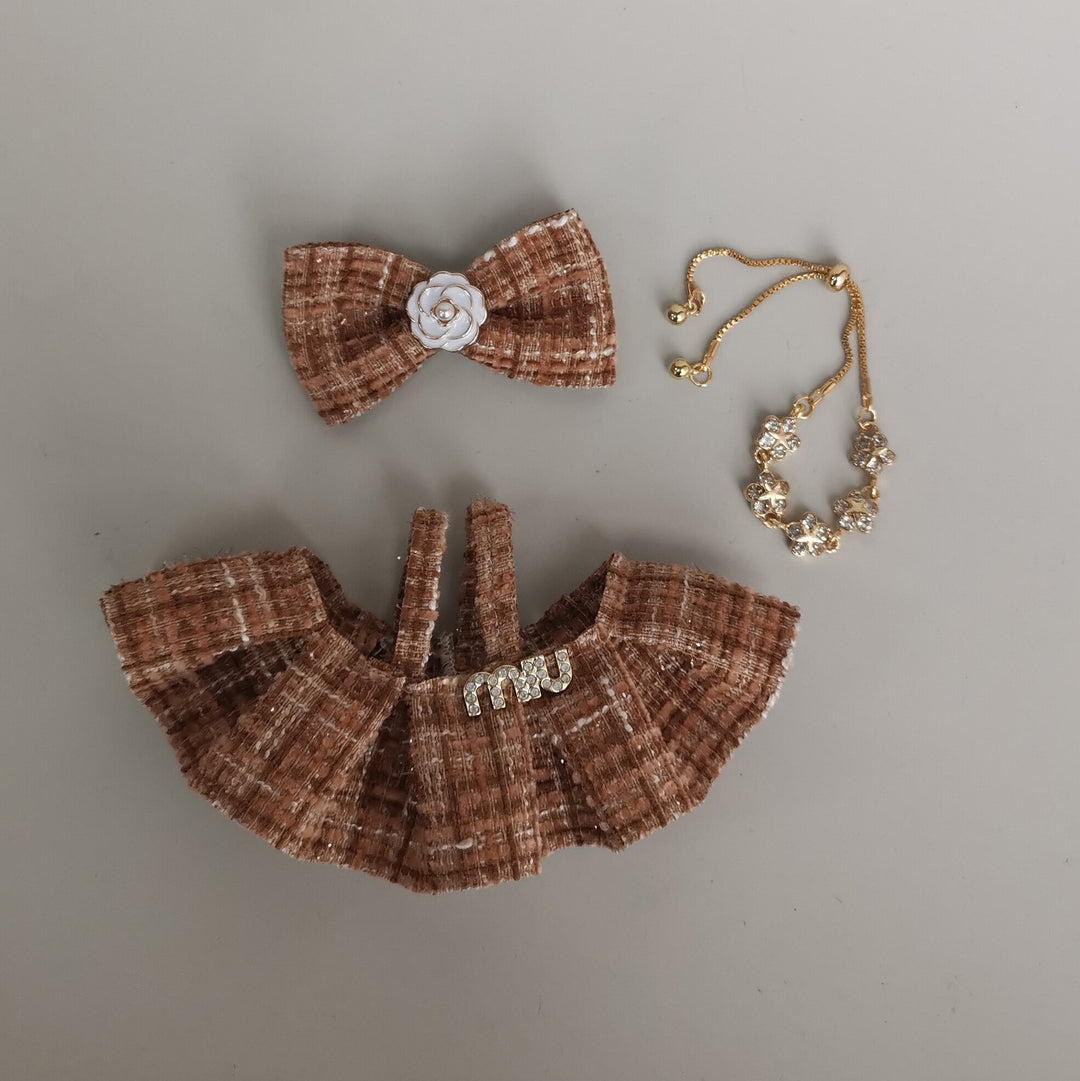 Labubu designer dress&necklace set dolls clothes