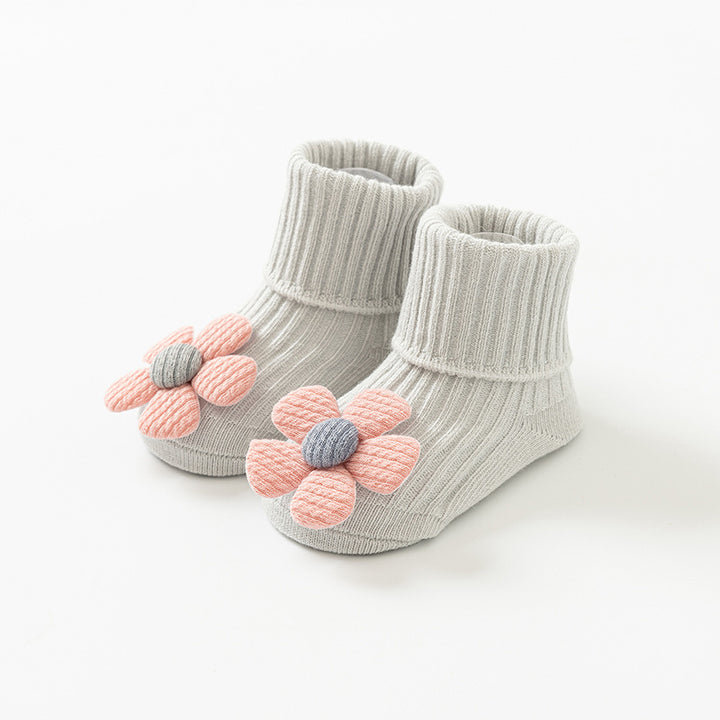 Newborn baby non-slip cotton cute mid-calf socks