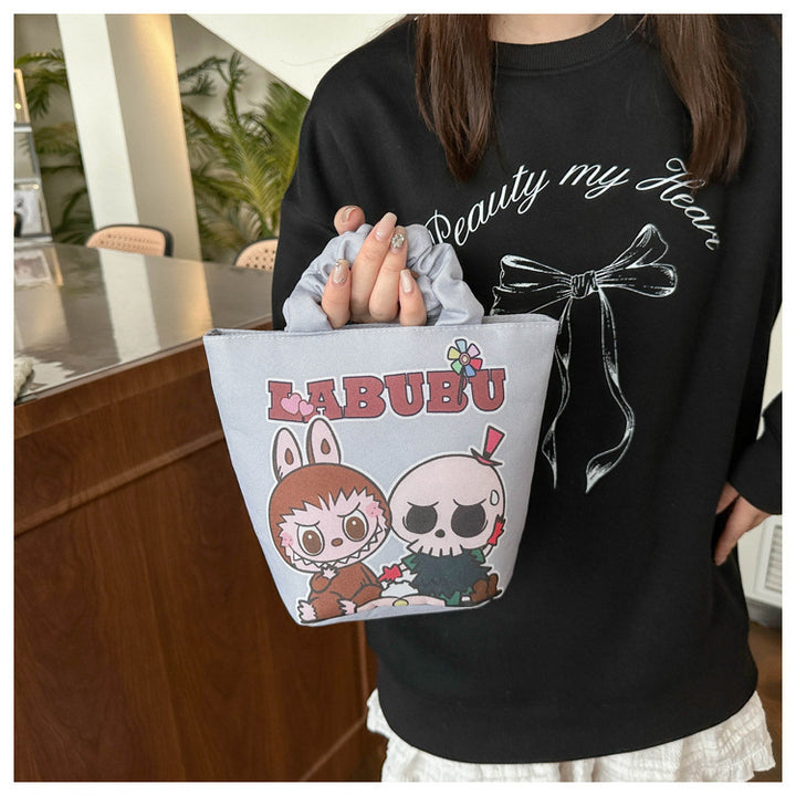 Labu cartoon cute handbag Korean portable labubu bucket bag