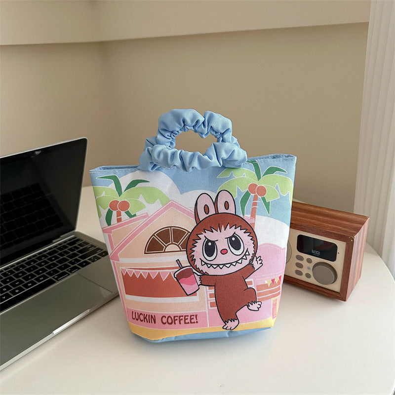 Labu cartoon cute handbag Korean portable labubu bucket bag