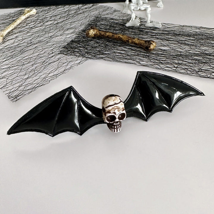 Halloween dark magic devil bat wings hair clip