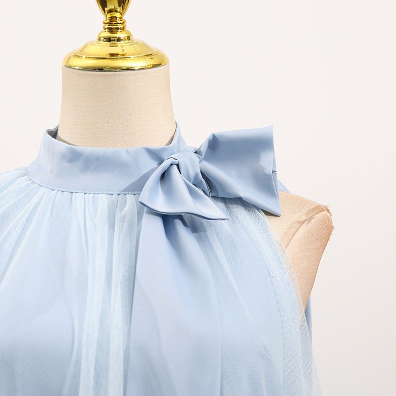 Sleeveless Bowknot Halter Neck 3D Butterfly Dress