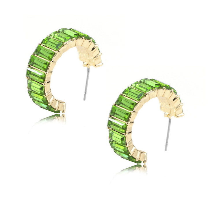 Multicolor crystal Hoops earrings