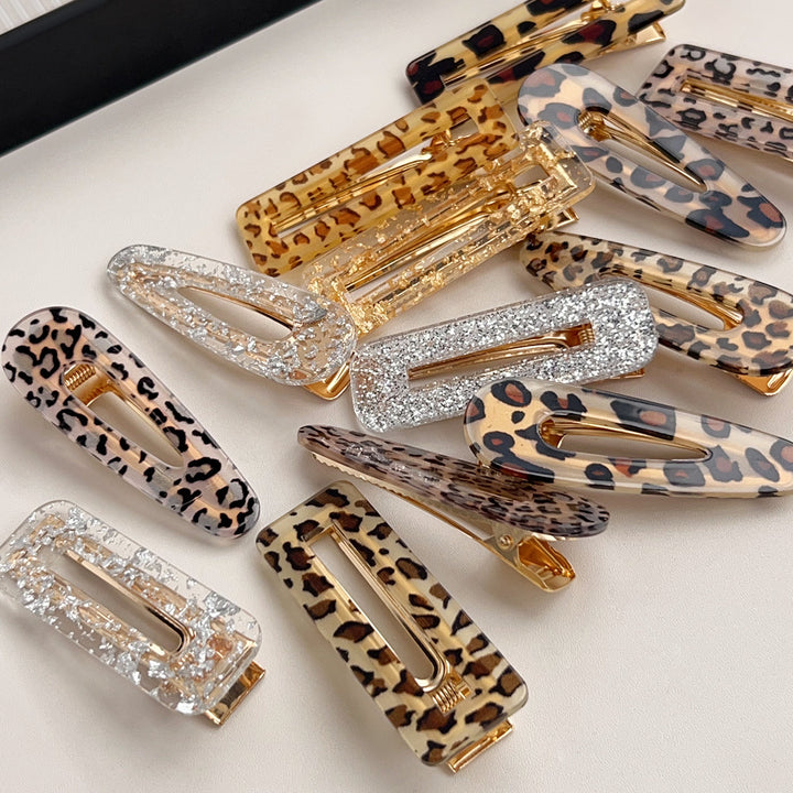 Leopard acrylic hair clip