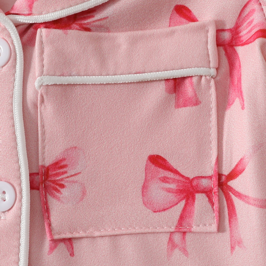 Baby bow printed Pajamas Romper