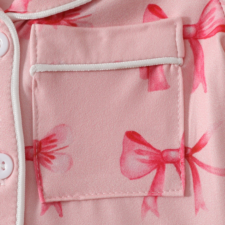 Baby bow printed Pajamas Romper