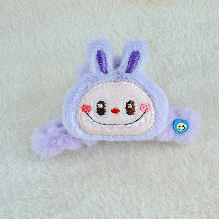 Labubu furry cute hair claw clips